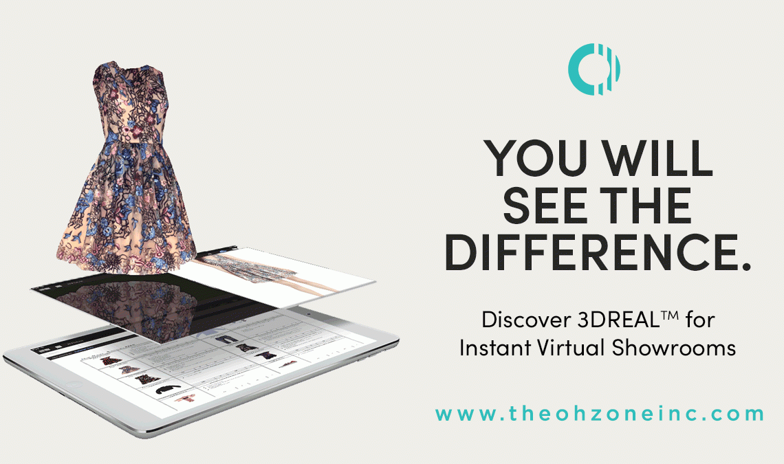 Ohzone Inc 3D Dress Rotating over an Ipad to show how realistic the 3DREAL technology is
