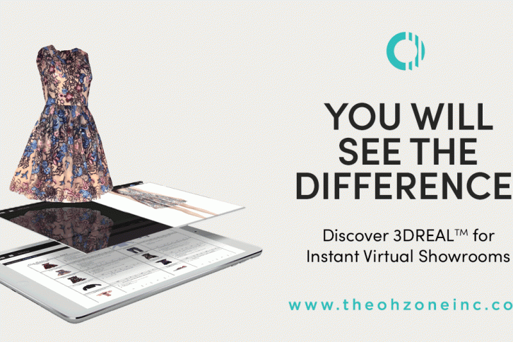 Ohzone Inc 3D Dress Rotating over an Ipad to show how realistic the 3DREAL technology is